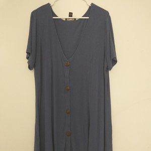 Blue Forever 21 Plus Dress US Size 2X Vintage Cute Party Casual Stretch Pullover
